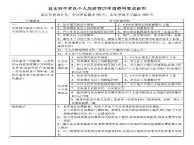 日本五年旅游簽證詳解！